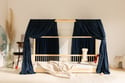 Bed Canopy - Marine Blue & Silver Stars - Model K Double