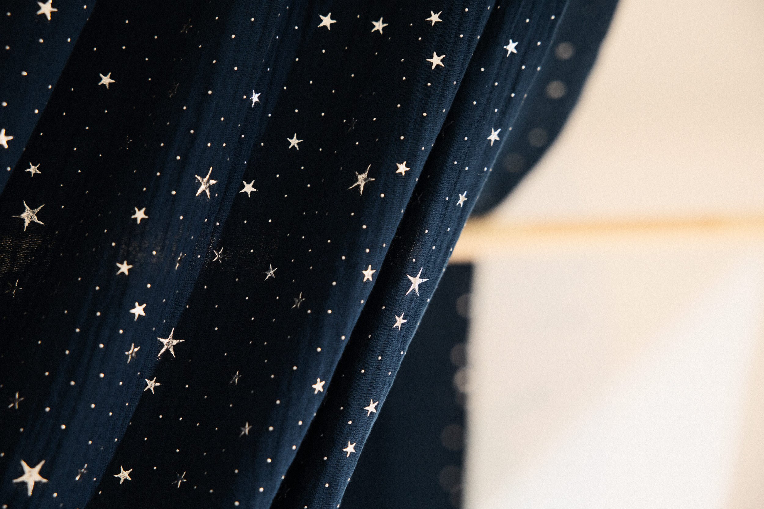 Bed Canopy - Marine Blue & Silver Stars - Model K Double