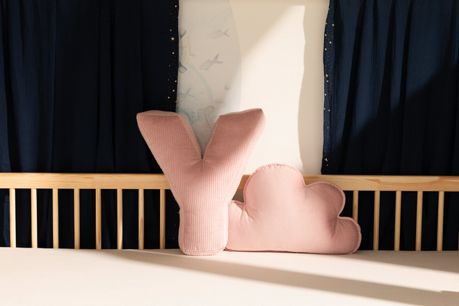 Hausbett-Himmel - Marineblau & Goldsterne - Modell L Doppelt