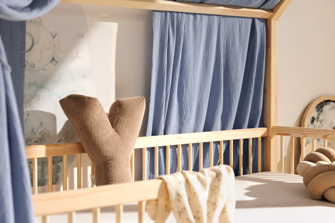 Telo per Letto a Capanna Blu Cielo - Modello L Doppio