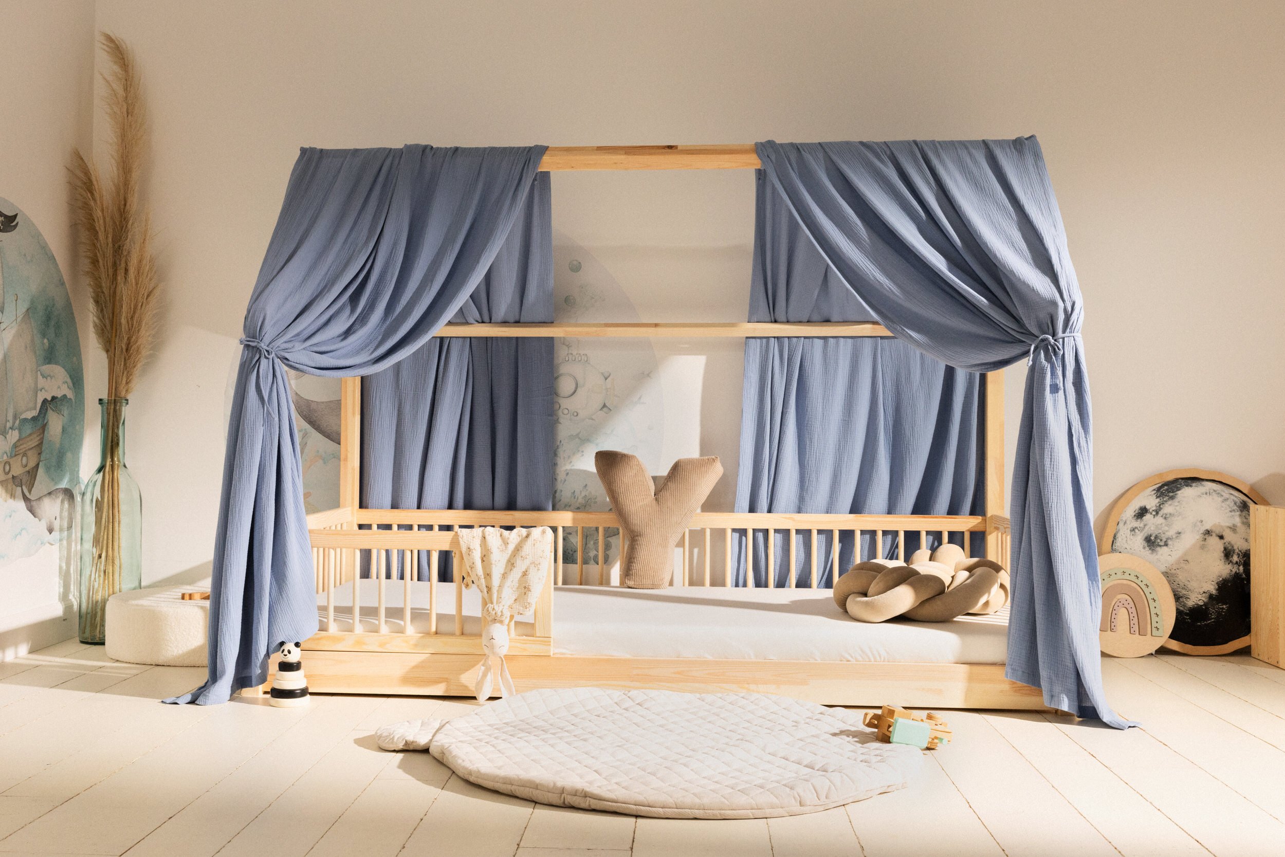 Saldi Estivi - Telo per Letto a Capanna Blu Cielo - Modello L Doppio