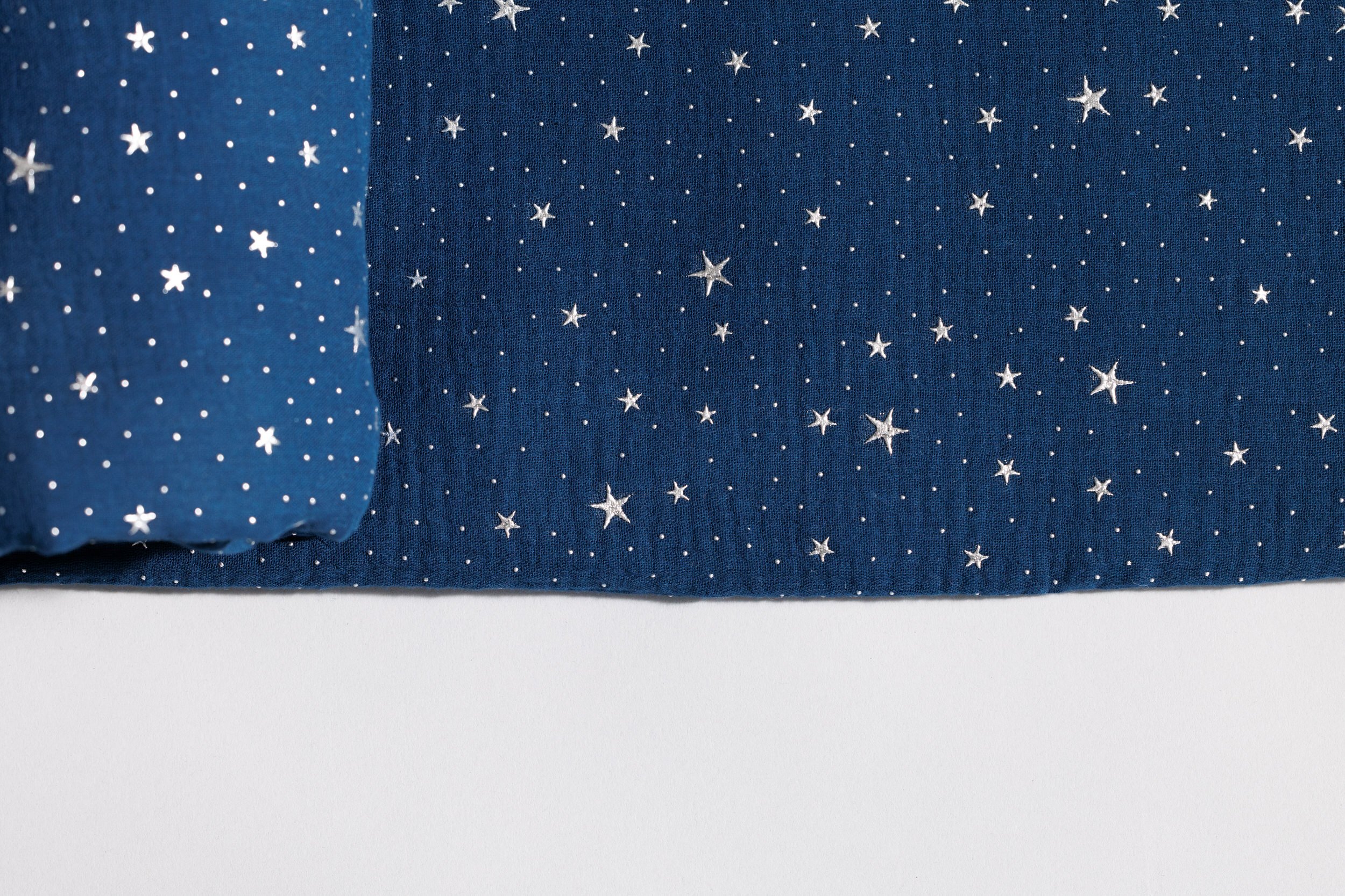 Bed Canopy - Marine Blue & Silver Stars - Model K Double