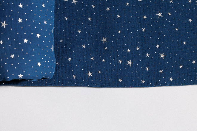 Toile de Lit Cabane Bleu Marine à Étoiles Argentées - Modèle L Double