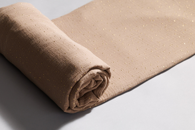 Telo perLetto a Capanna Cammello a Pois Dorati - Modello L Doppio