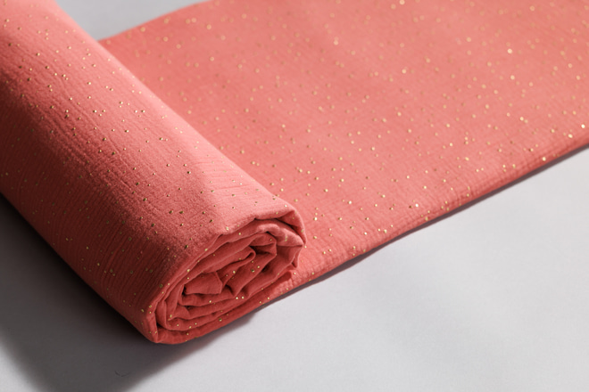 Toile de Lit Cabane Corail à Pois Dorés - Modèle L Double