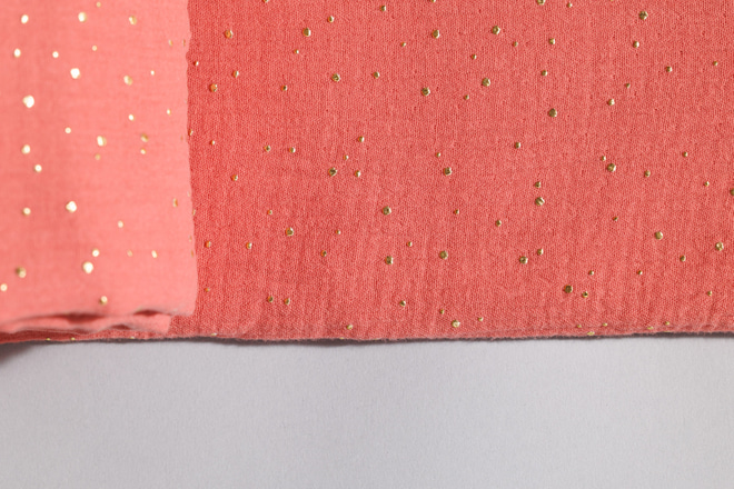 Toile de Lit Cabane Corail à Pois Dorés - Modèle L Double