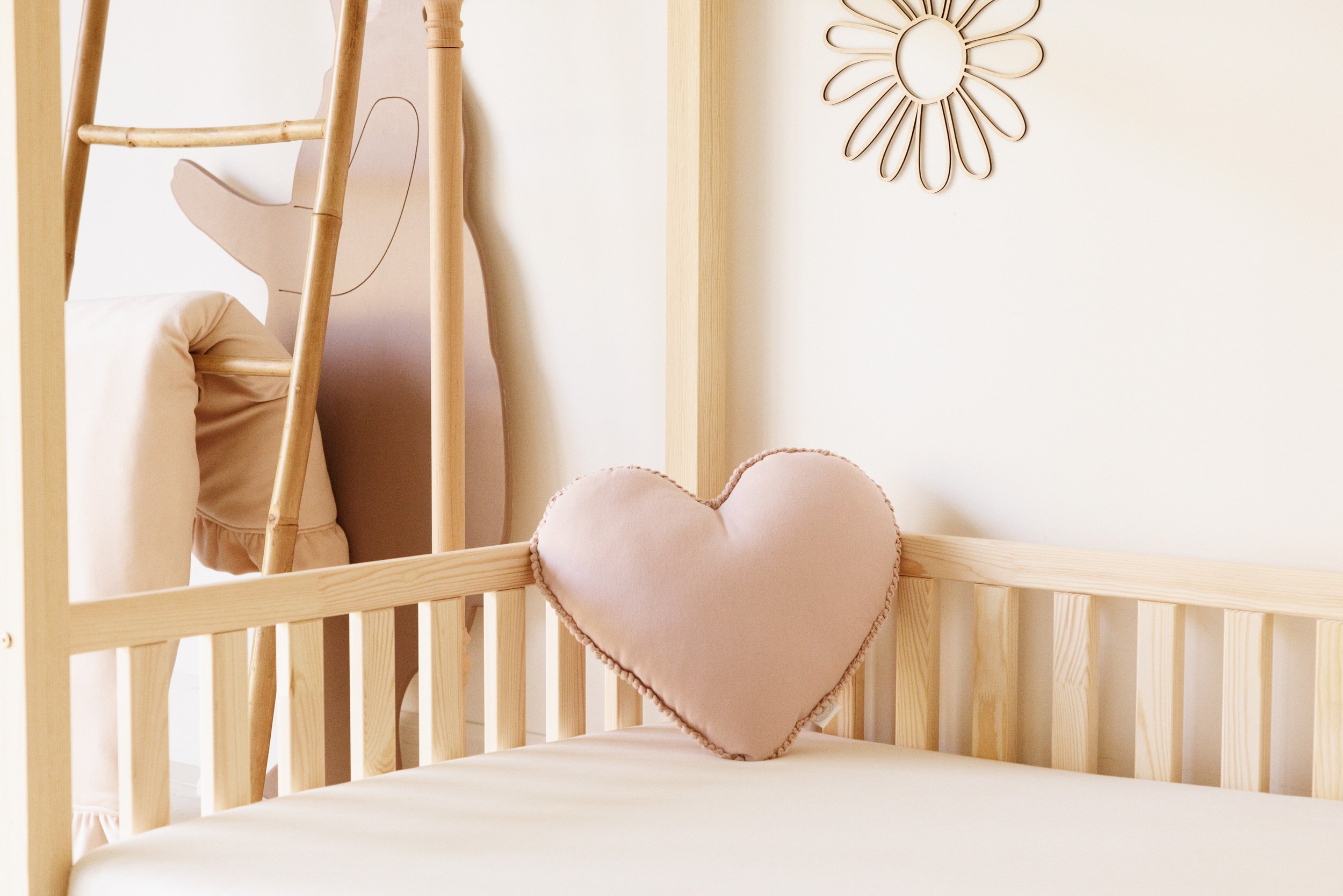 Boho Powder Pink Heart Cushion