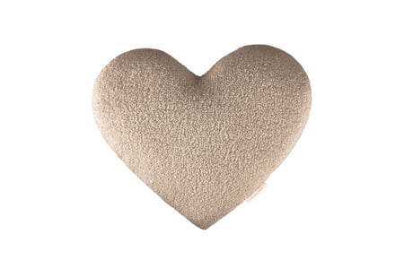 Boho Vanilla Heart Cushion Boucle