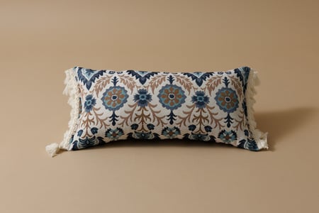 Coussin LongIris Bleu