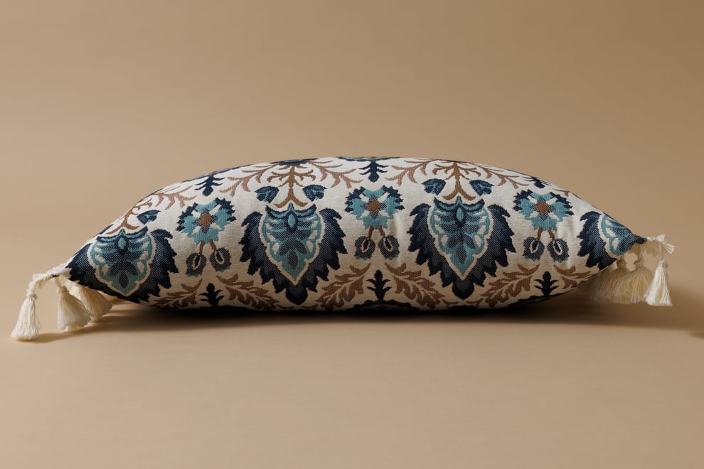 Coussin LongIris Bleu