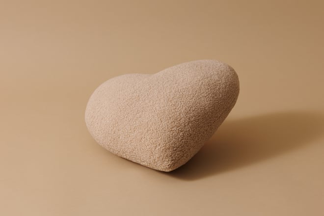 Cojín Corazón Bouclé Chocolate