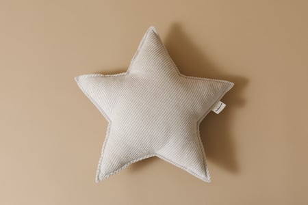 Ecru Star Corduroy Cushion