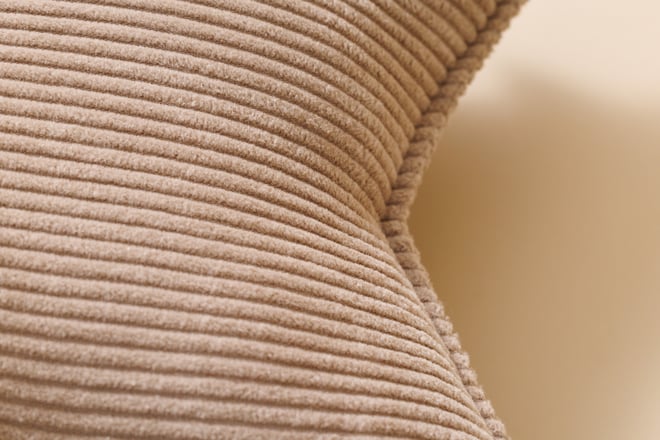 Coussin Étoile en Velours Côtelé Cappuccino