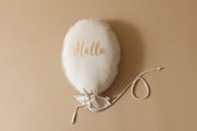 Decorative Balloon Cushion 'Hello' - Vanilla