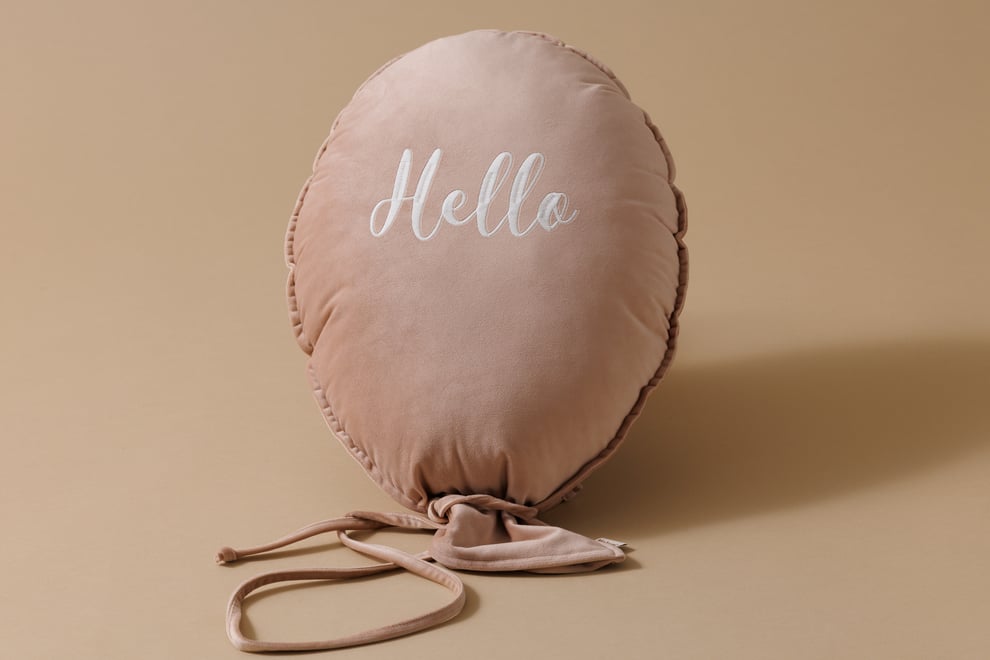 Coussin Ballon Décoratif "Hello" - Rose