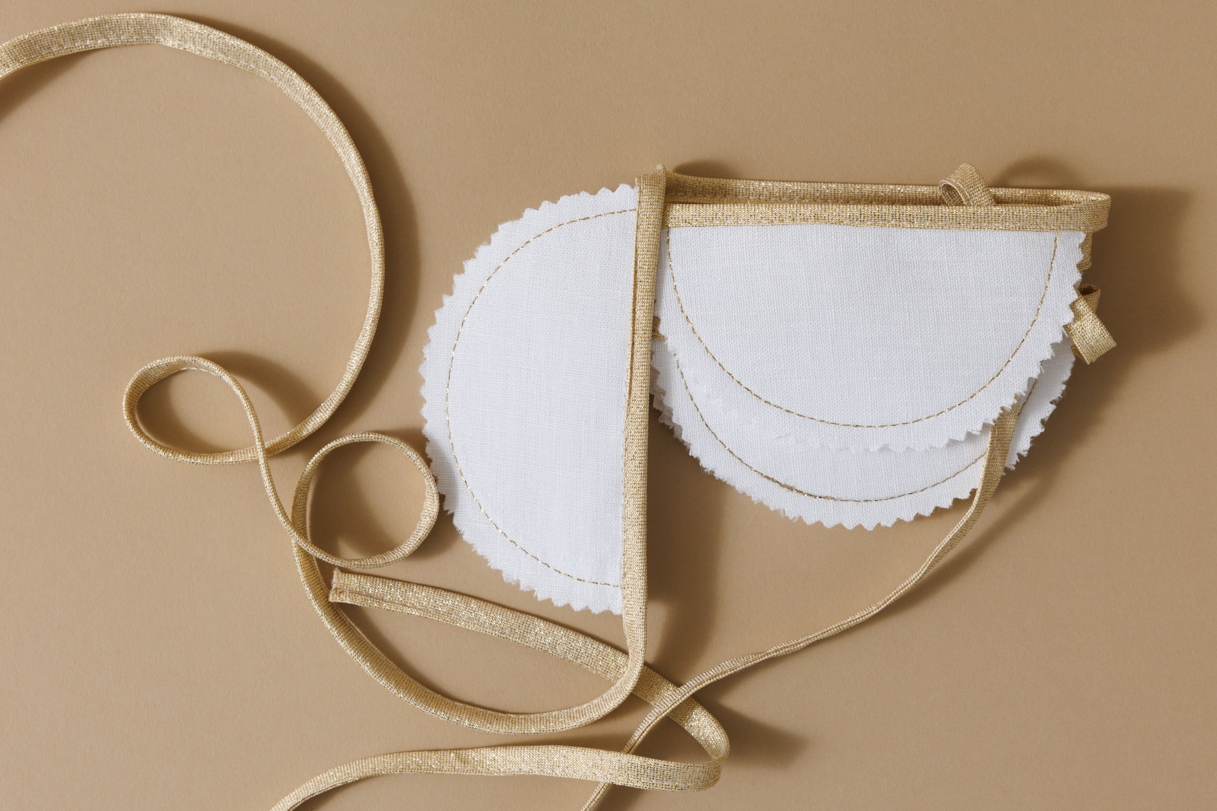 White and Gold Linen Garland