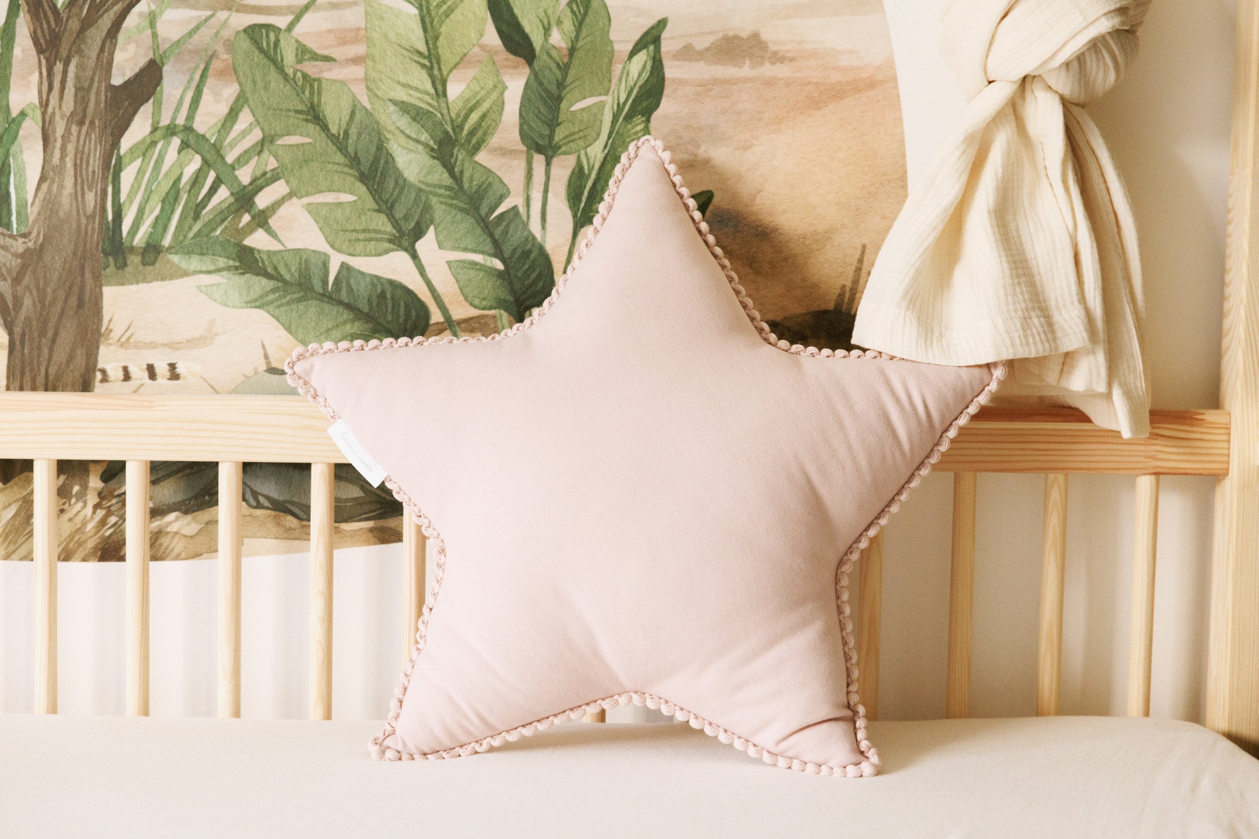 Coussin Étoile Boho Rose Poudré