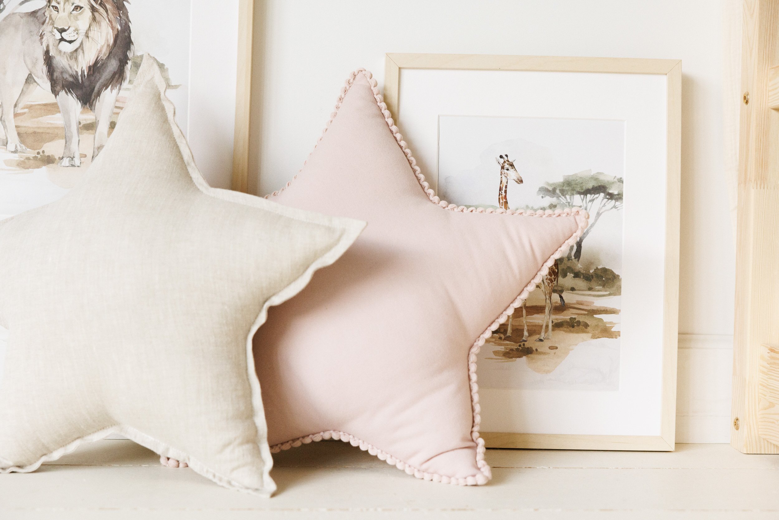 Natural Star Linen Cushion