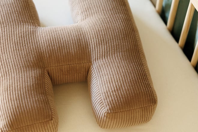 Letter Cushion H - Cappuccino  Corduroy