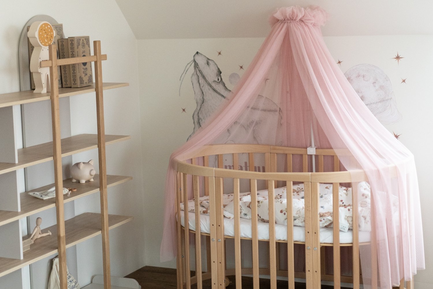 Pink Tulle Baby Bed Canopy with Frame