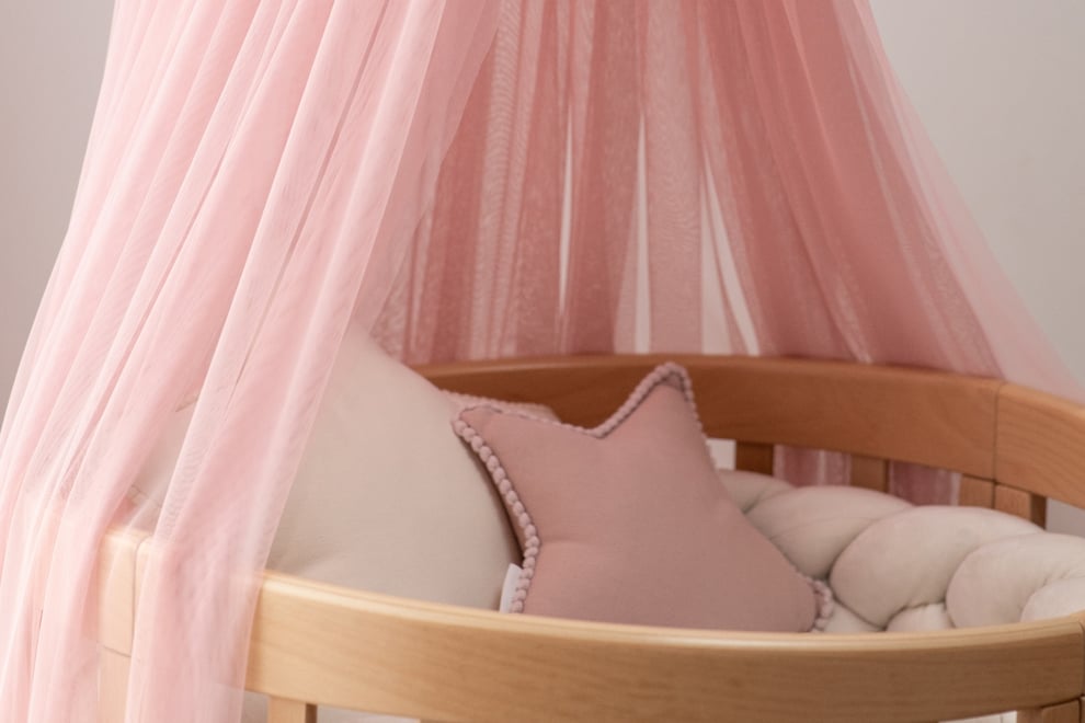 Pink Tulle Baby Bed Canopy with Frame