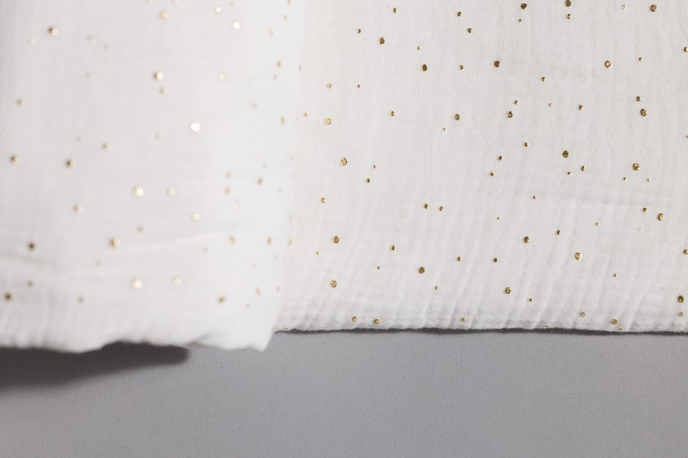 Bed Canopy - White & Gold Dots - Model DK