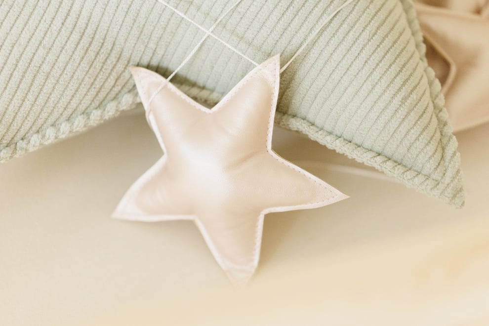 Eco Leather Star Garland - Powder Pink