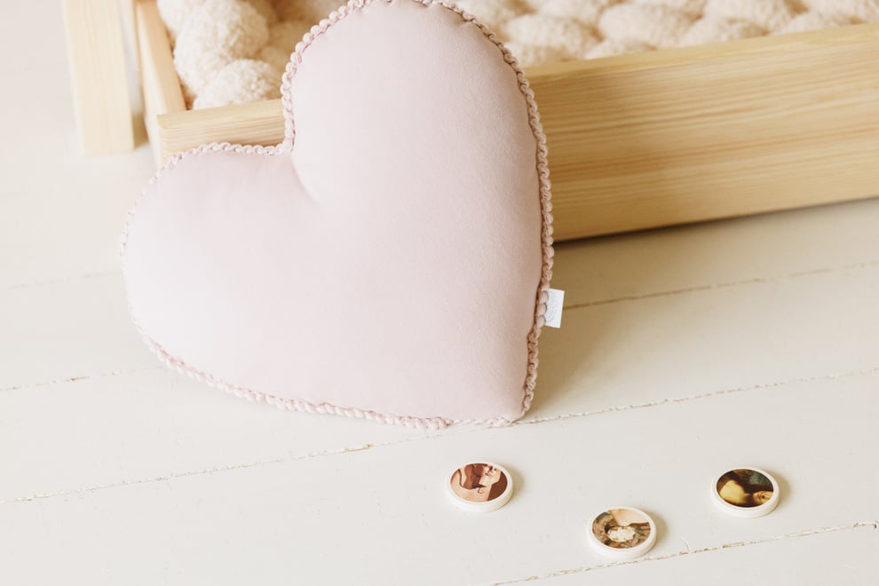 Boho Powder Pink Heart Cushion