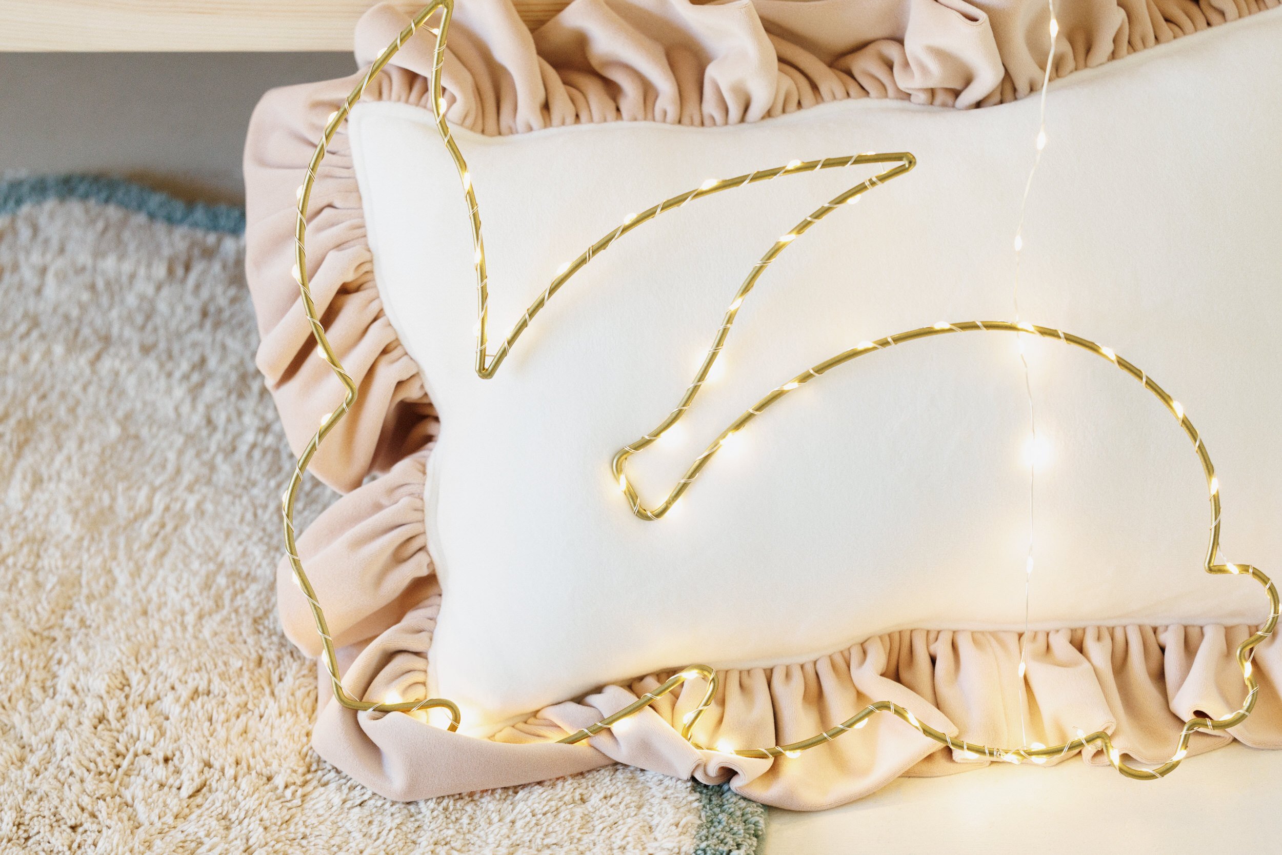 Milk Chocolate Velour Cushion with Ruffles