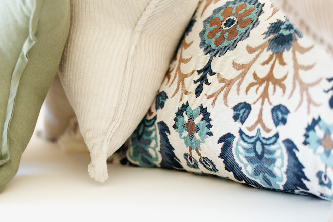 Blue Iris in Istanbul Long Cushion