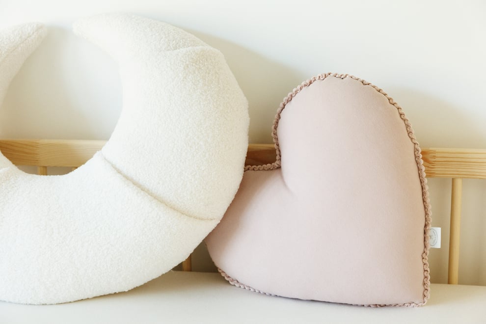 Boho Powder Pink Heart Cushion