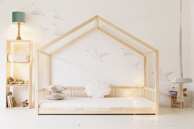 Cama Casita DP Premium en el suelo 90x190