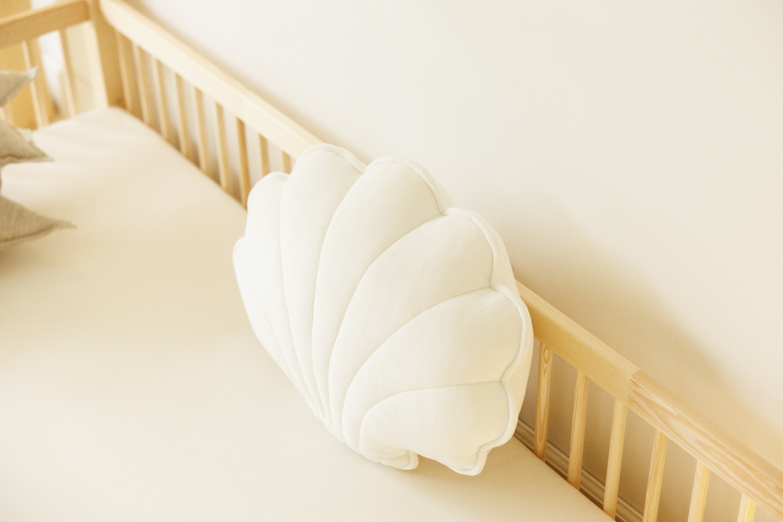 White Shell Soft Velour Cushion