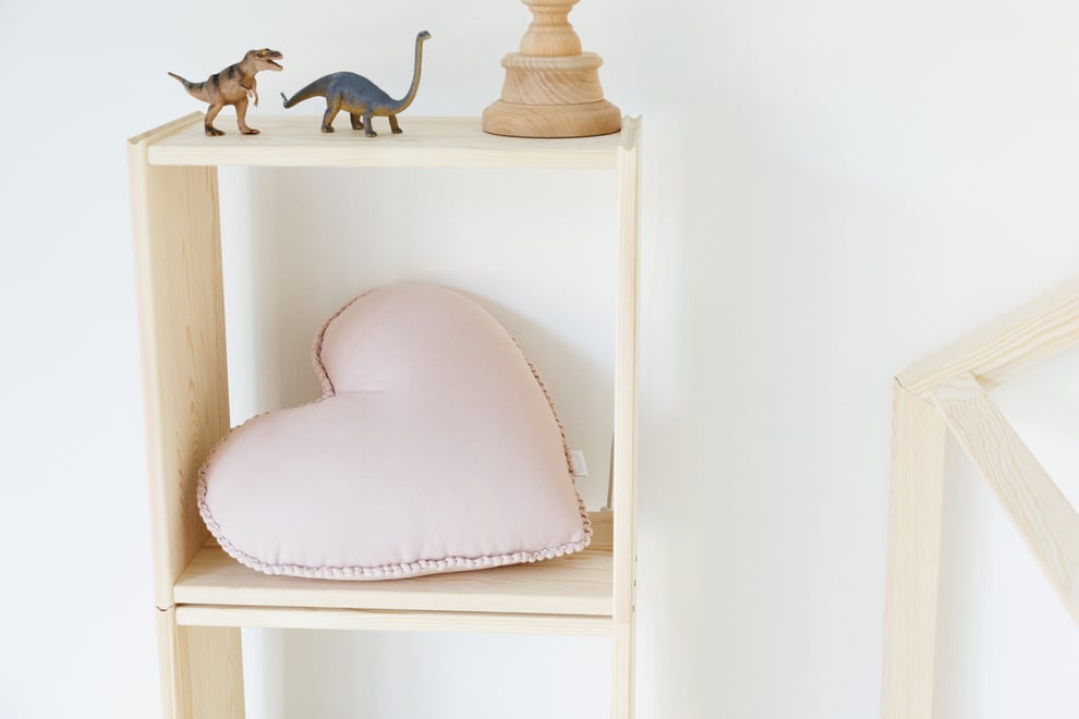 Boho Powder Pink Heart Cushion