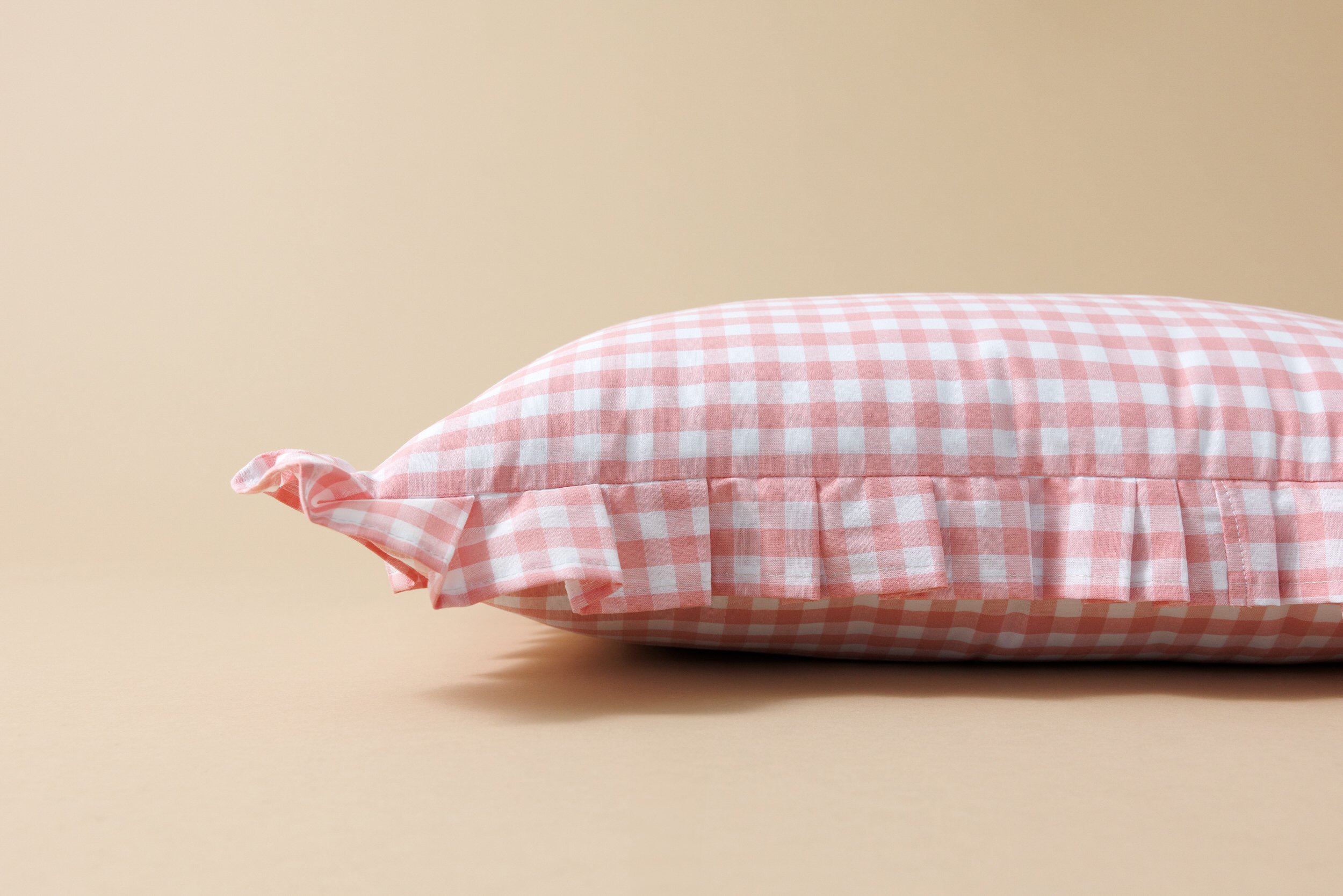 Checkered Cherry Cushion - Pink