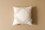 Boho Vanillla Cushion with Lace