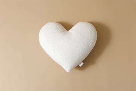 Boho Vanilla Heart Cushion Boucle