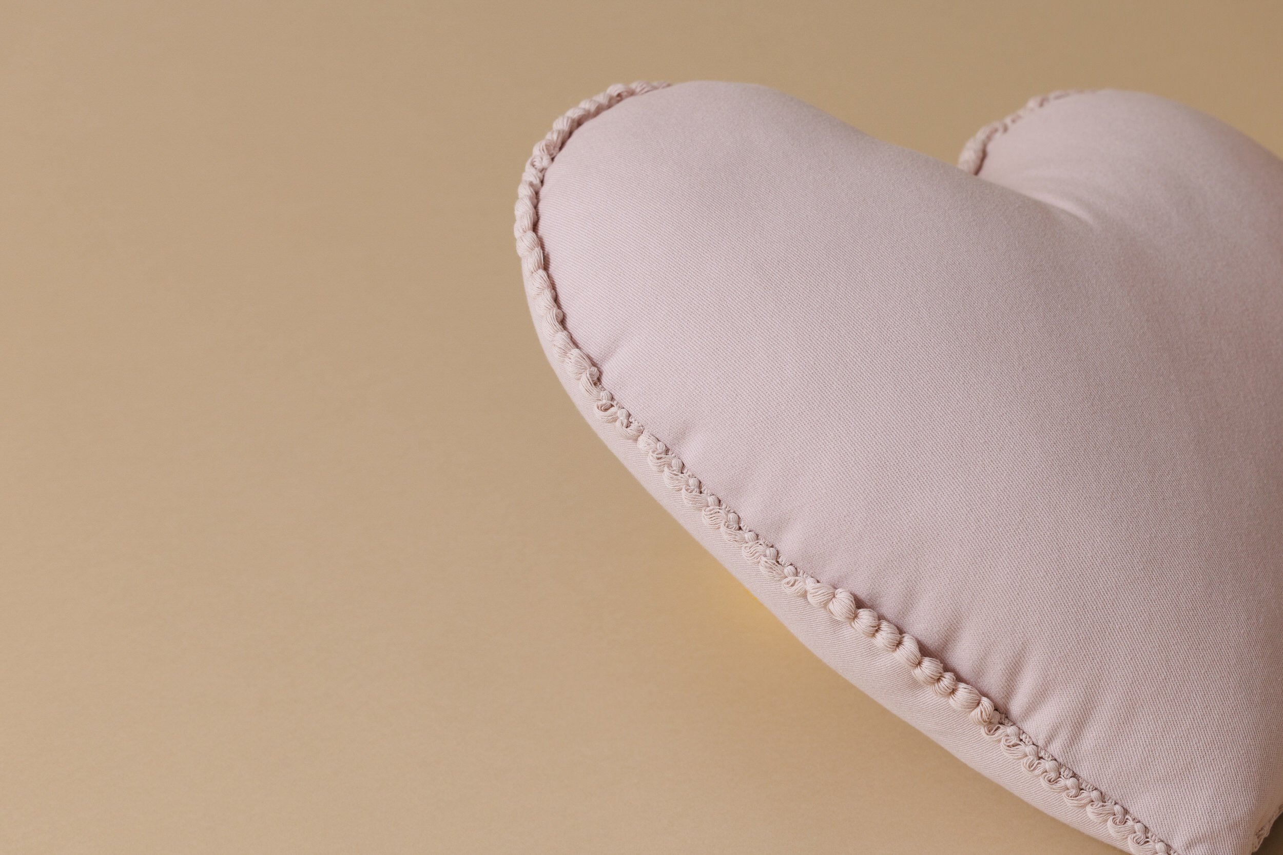 Boho Powder Pink Heart Cushion