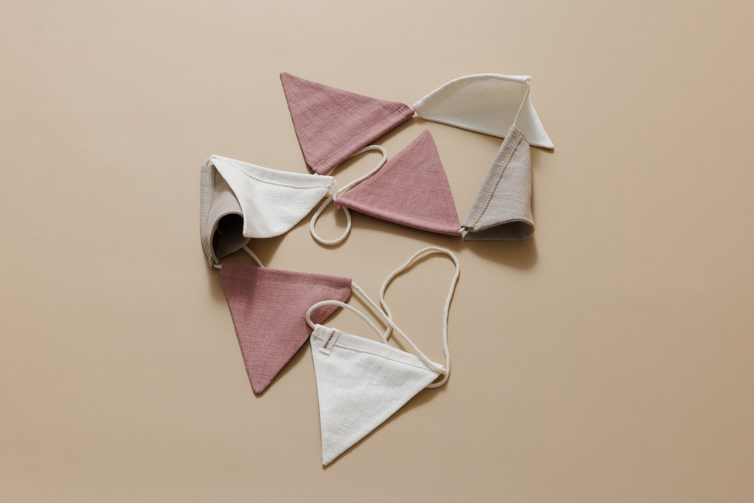 Linen Garland - Sand, Pink, White