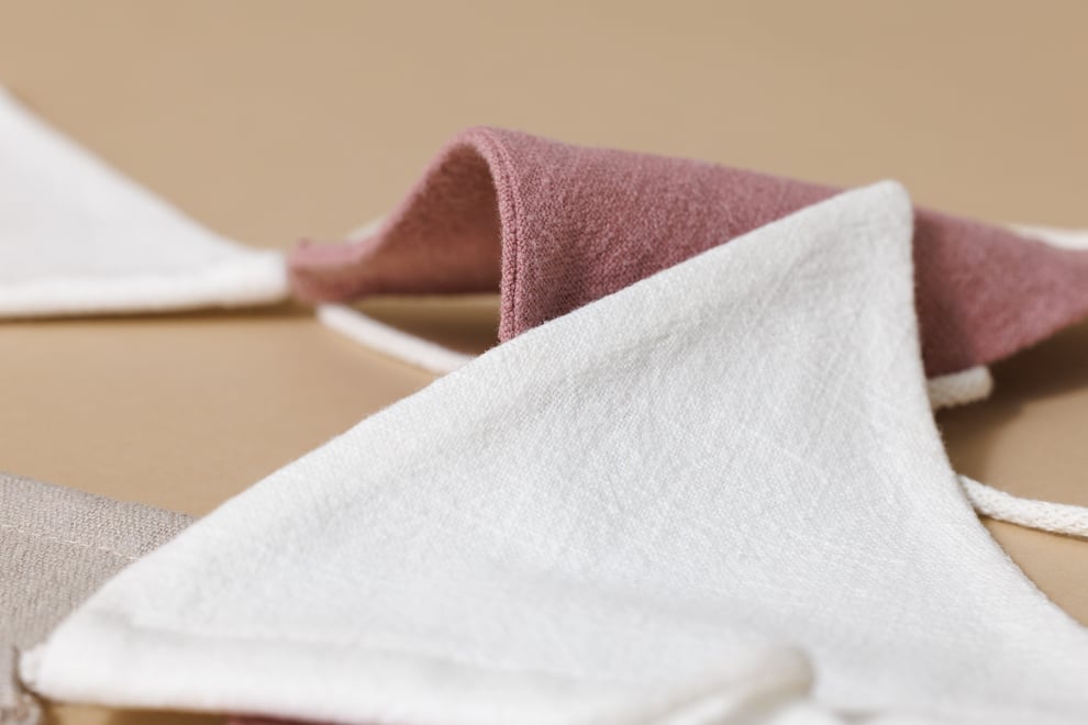 Linen Garland - Sand, Pink, White