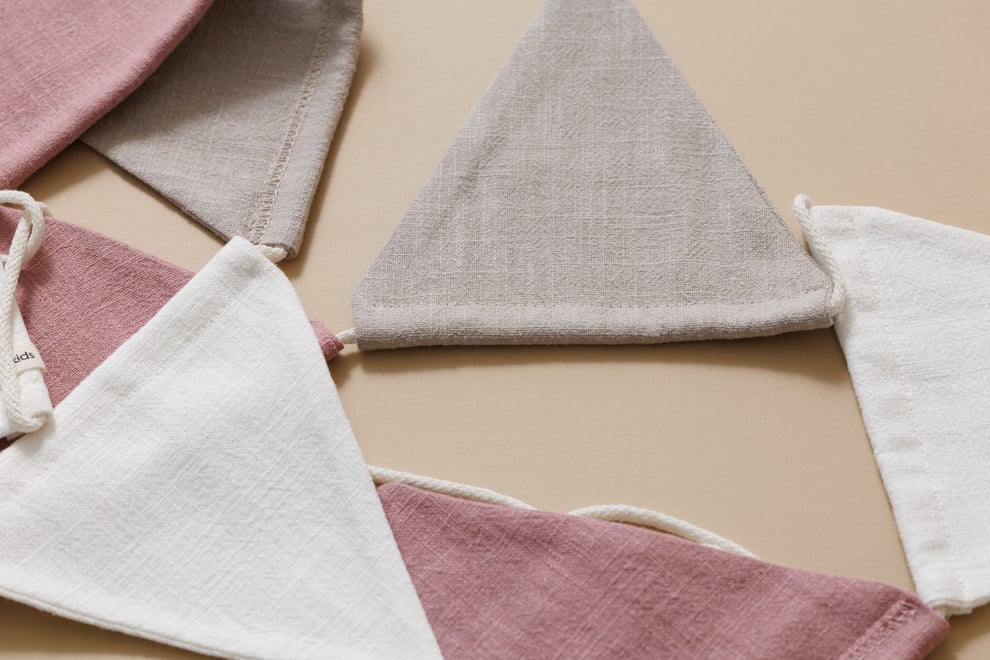 Linen Garland - Sand, Pink, White