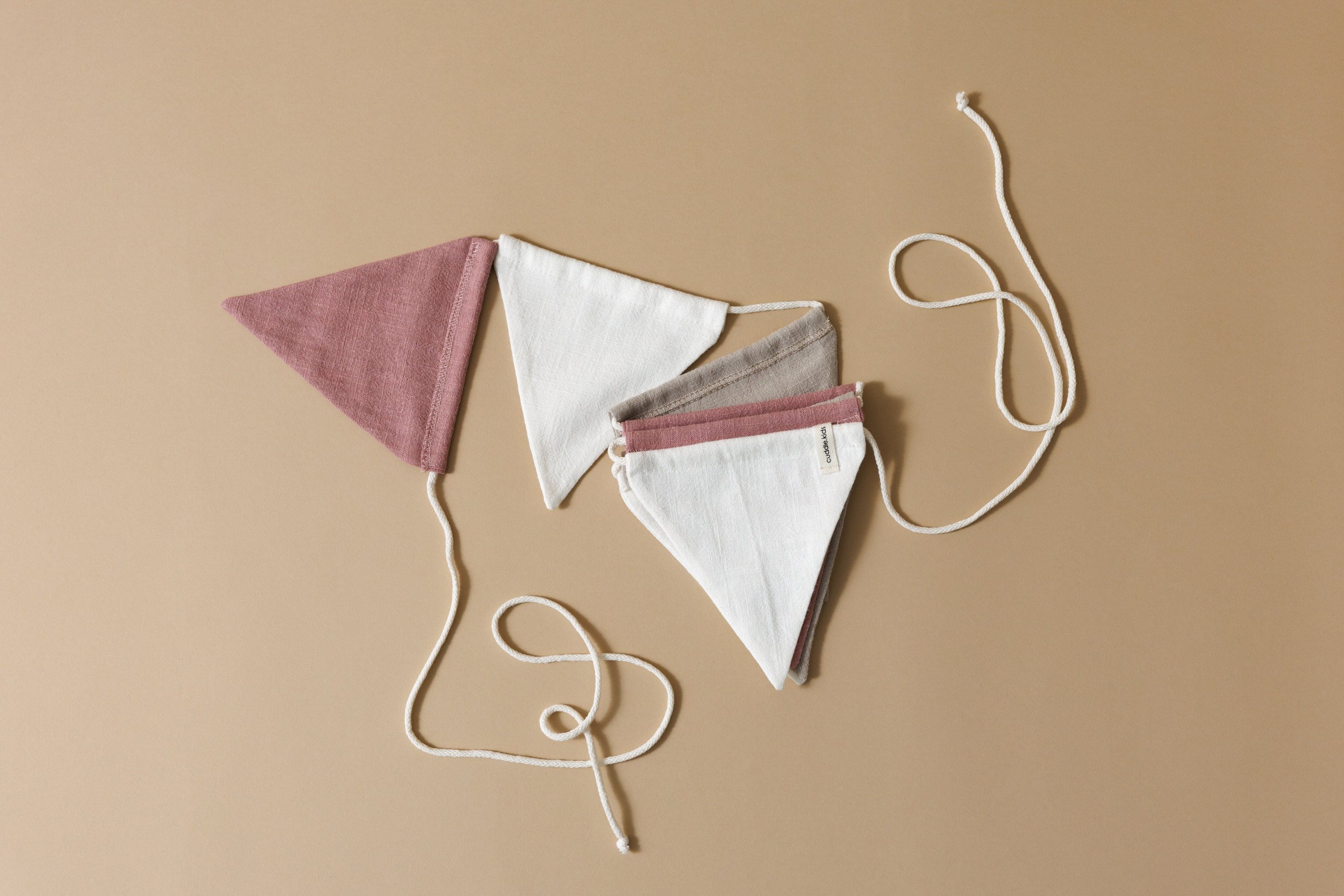 Linen Garland - Sand, Pink, White