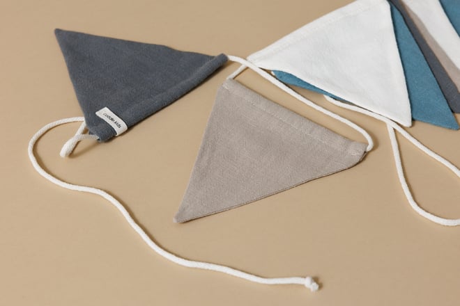 Linen Garland - Sand, Blue, White