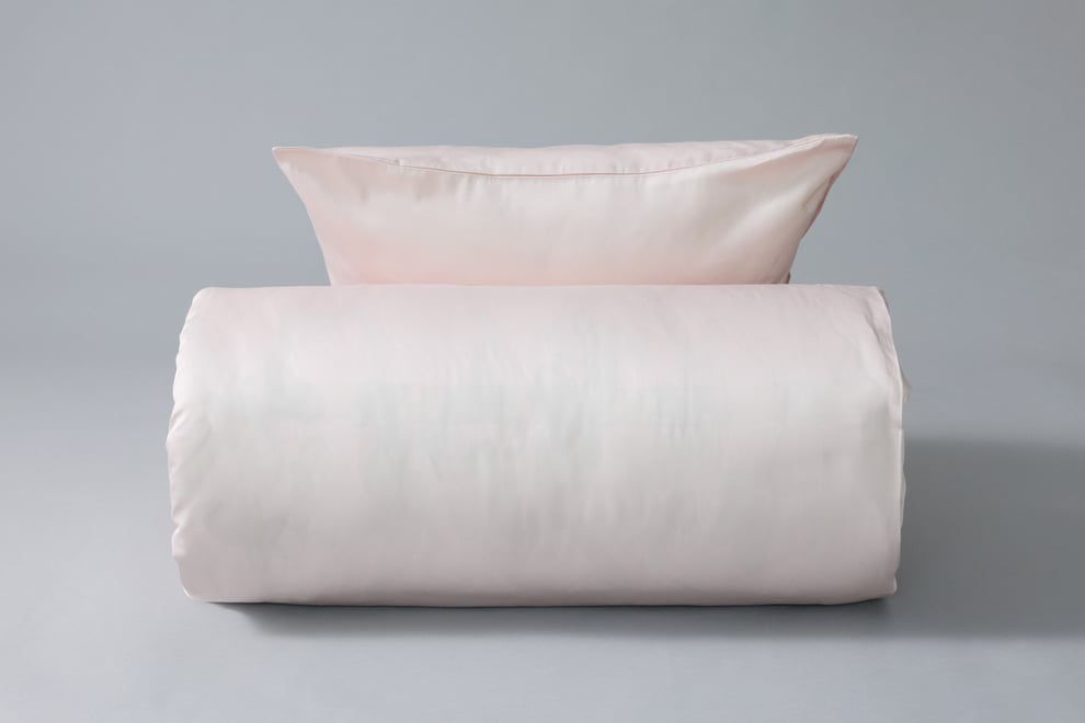 Powder Pink Cotton Sateen Duvet Set 140x200