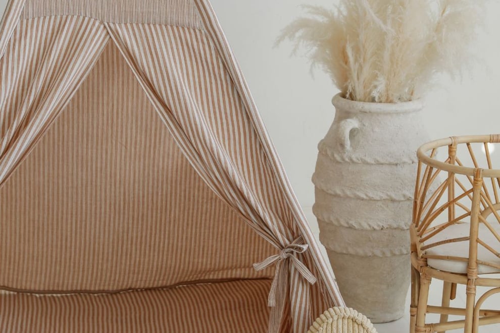 Beige Stripes Muslin Tipi