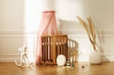 Dossel de Cama de Bebé em Tule Rosa com Estrutura