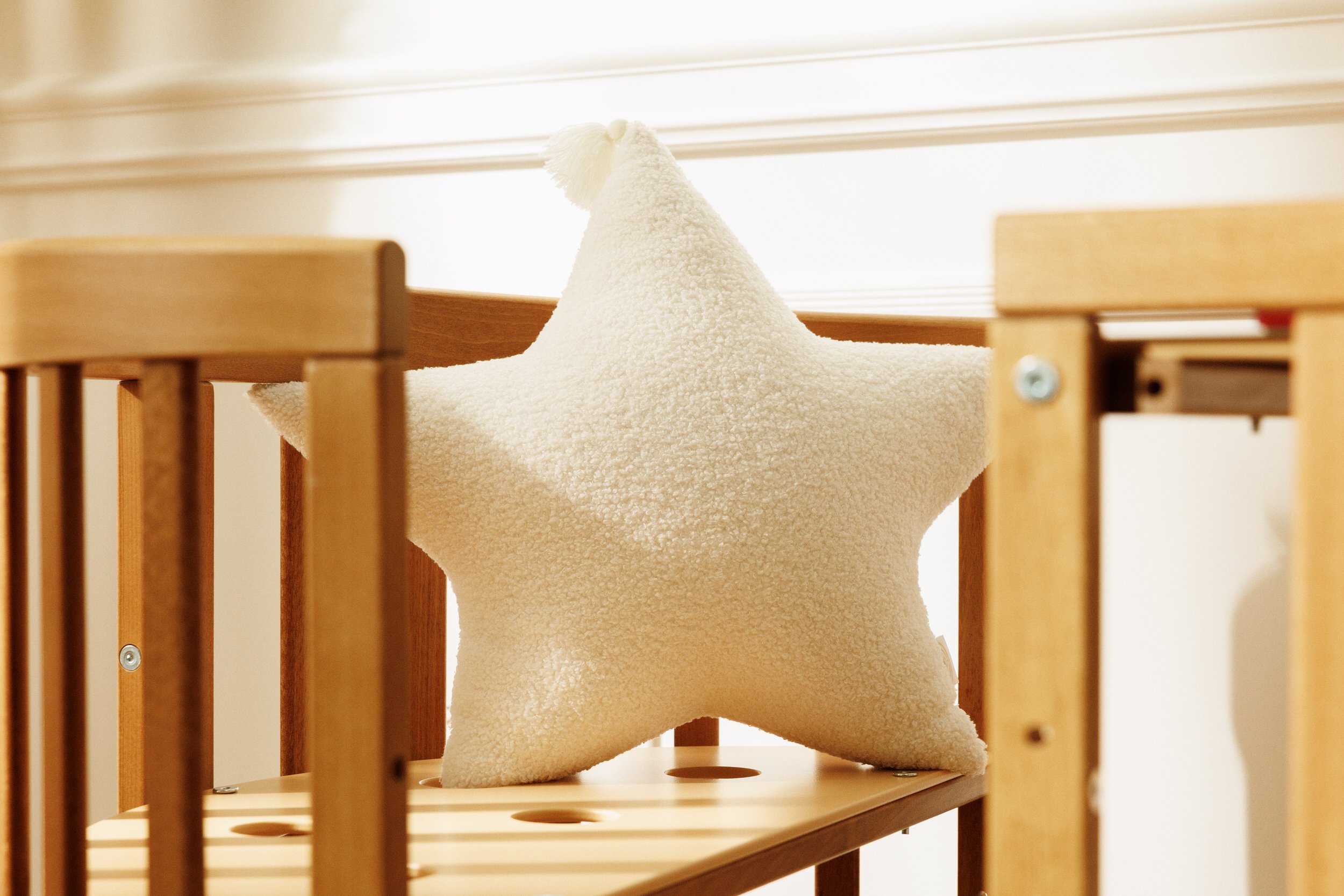 Boho Vanilla Star Cushion Boucle