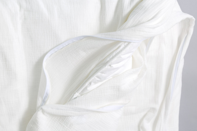 Povlak na peřinu a polštář 140x200 mušelín z bavlny - Off White