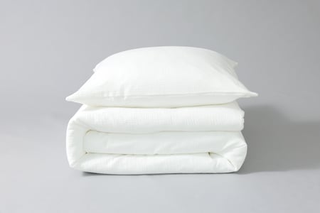 Cotton Muslin 140x200 Duvet Set - Off White