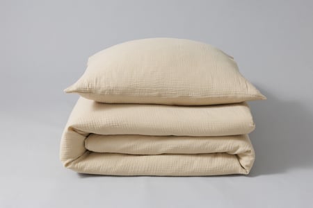 Cotton Muslin 140x200 Duvet Set - Sandy Beige